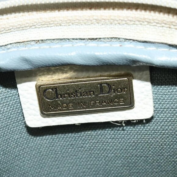 Christian Dior Honeycomb Canvas Shoulder Bag PVC White Gold Auth 141006 - Picture 10 of 16